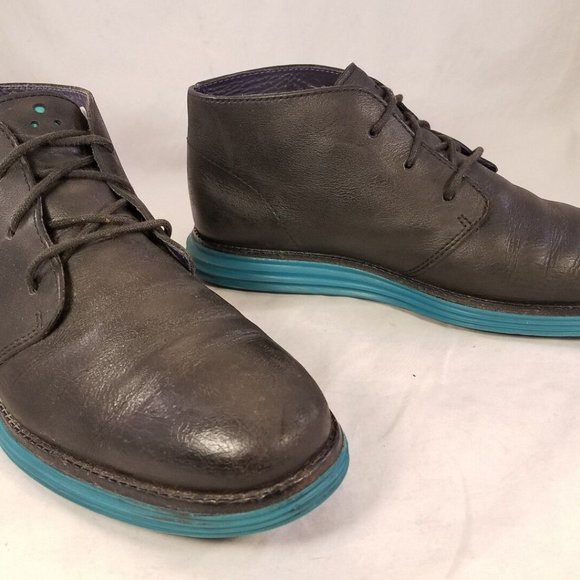 COLE HAAN LUNARGRAND  MAN BOOTS CHUKKA BLACK DISTRESSED LEATHER 8.5 M main image 7
